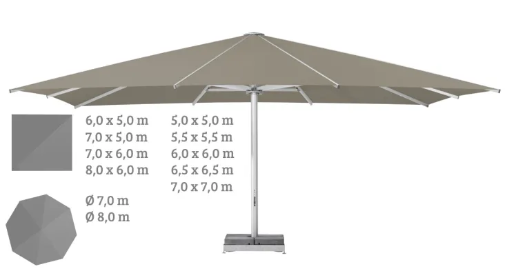 Sonnenschirm GLATZ Gastronomie �PALAZZO Royal� riesige Gr��en 5-7m eckig|rund